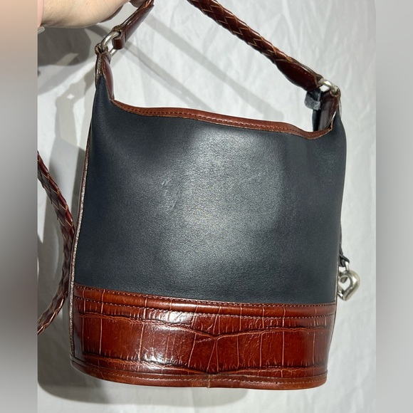 Brighton Little Judy Black and Brown Leather Bag - Picture 2 of 8